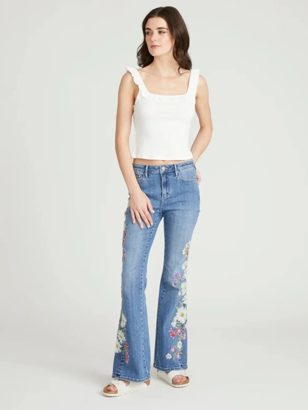Driftwood Fab Farrah - Daisyland Embroidered Flared Jeans 30 - Picture 2 of 5